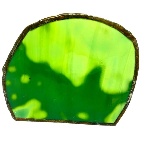 Stained Glass Christmas Cottage Village Illuminated w/ Led Candle One Of A Kind - Picture 6 of 7